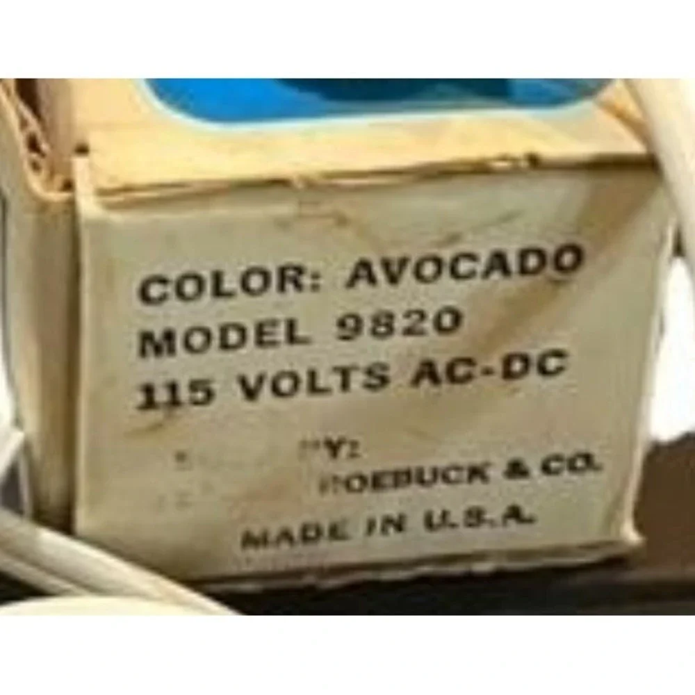 SEARS Electric Knife #9820 Made in USA 1960's - Avocado Green w/ Box [VINTAGE]
